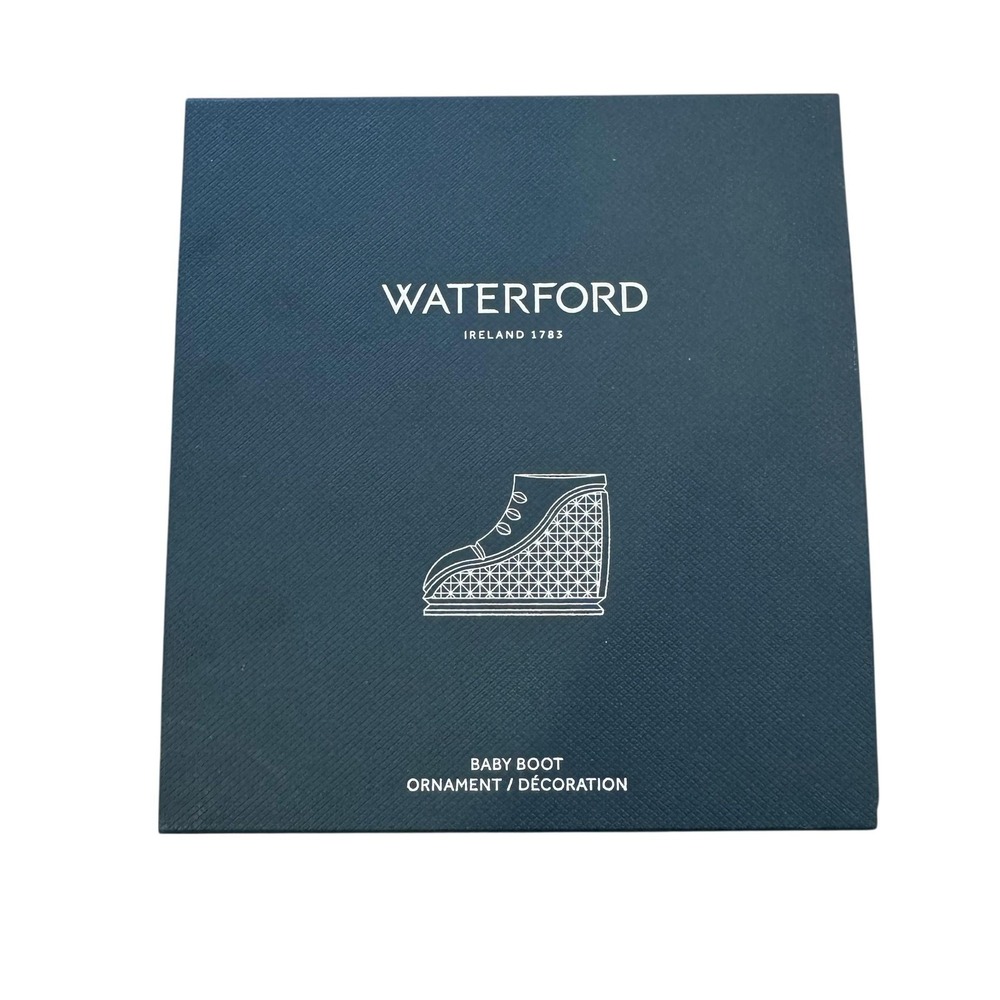 Waterford Crystal Baby's 1st Boot Ornament Christmas Clear Small Baby Shoe W Box